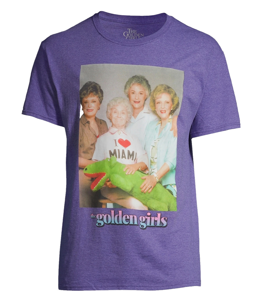 Golden Girls I Love Miami Family Portrait Graphic T-Shirt Purple Med